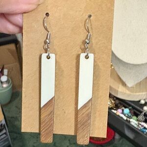 Elegant Two-Tone Wooden Earrings